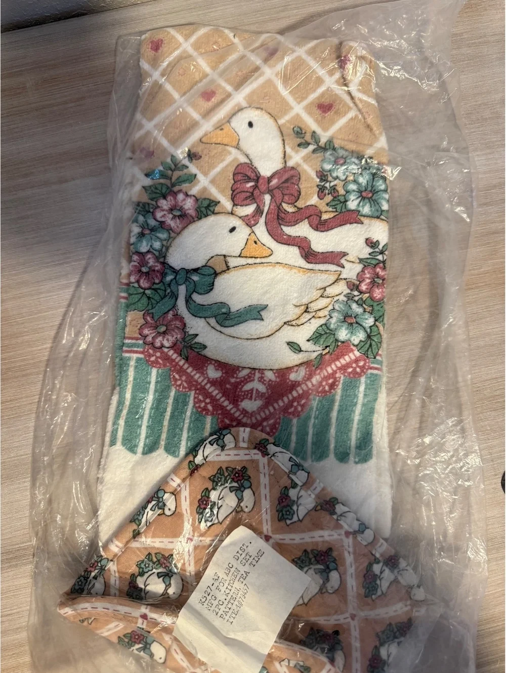 Vintage Country Goose Cottagecore Granny Chic Goose NOS 2PC Kitchen Set